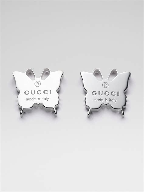 gucci gold mesh drop earrings|Gucci sterling silver butterfly earrings.